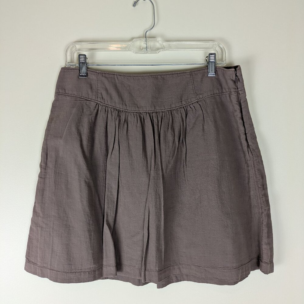 Vintage Y2K Ann Taylor Loft Brown Pleated Mini Skirt Size 8